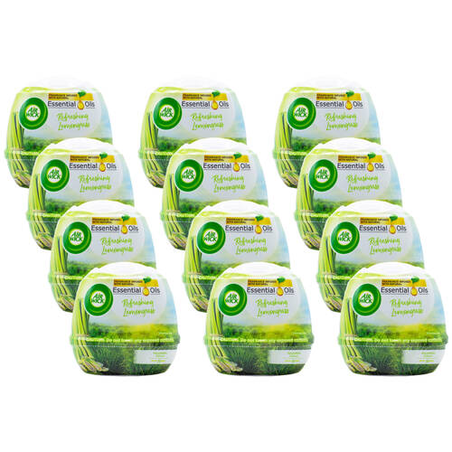 12PK Airwick Essential Oils Scented Gel 180G - Refreshing Lemongrass