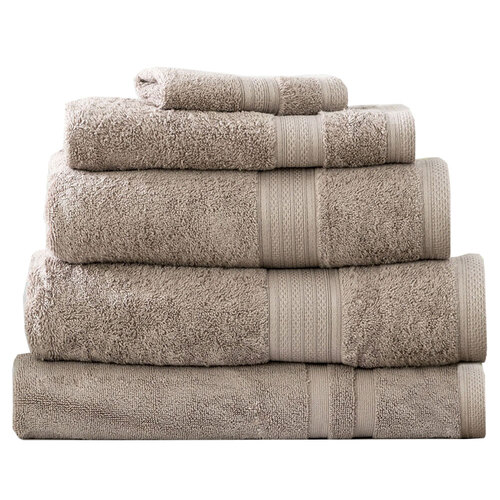 5pc Renee Taylor Towel Set Stella 650 GSM Super Soft Bamboo Cotton Pewter