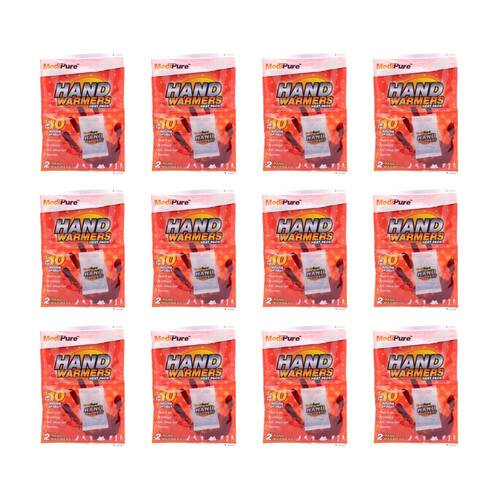 12x 2pc MediPure Hand Warmer Up to 10 Hours of Heat Pack Odourless Ready Use