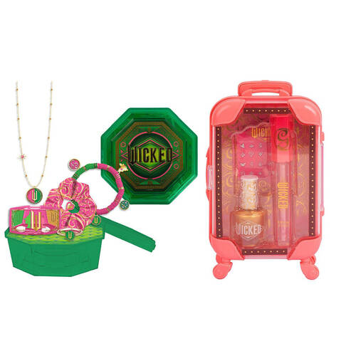 2pc Wicked Hexagon Trinket Box and Mini Make Up Case Assorted Combo Set 5y+