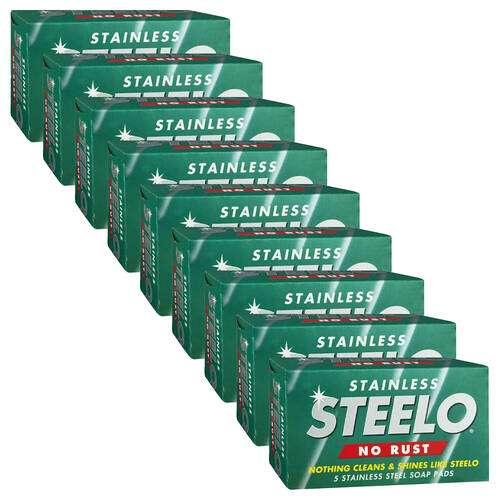 9PK Steelo Stainless Steel Soap Pads No Rust Heavy Duty Cleaner