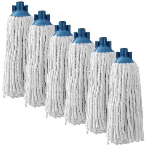 6PK Boxsweden Easy Clean 200g Cotton Mop Head Refill - White