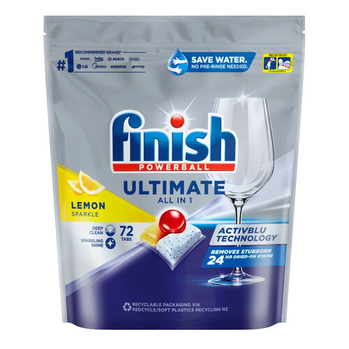 72pc Finish Powerball All-in-One Dishwashing Tablets Lemon Sparkle