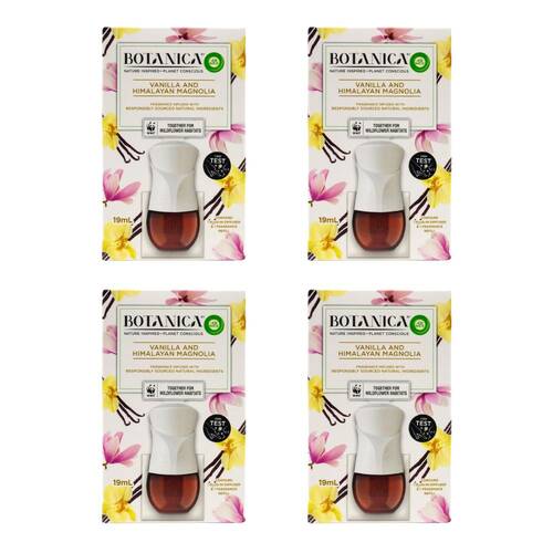 4PK Air Wick 19ml Botanica Diffuser & Fragrance Refill Vanilla