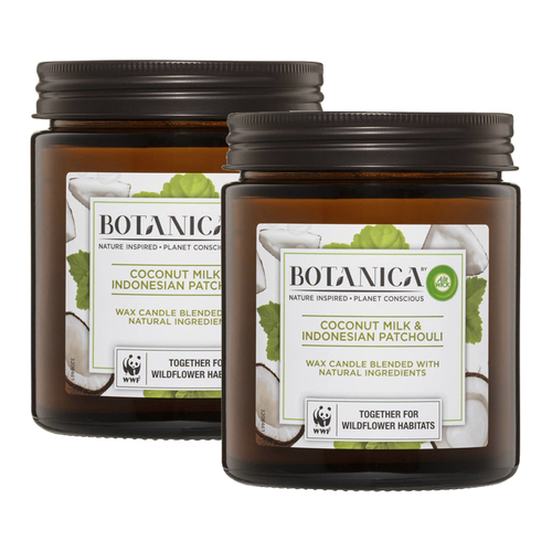 2PK Air Wick Botanica Scented Wax Candle Coconut Milk & Patchouli