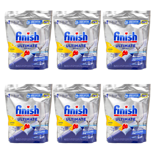 216pc Finish Ultimate All In One Dishwasher Tablets Lemon Sparkle