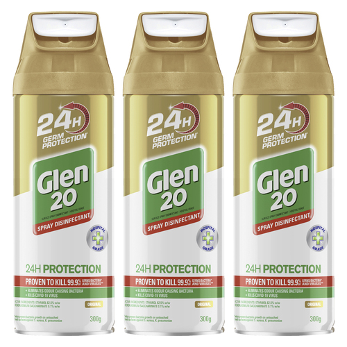 3PK Glen 20 Original 24hr Germ Protection Disinfectant Spray 300g