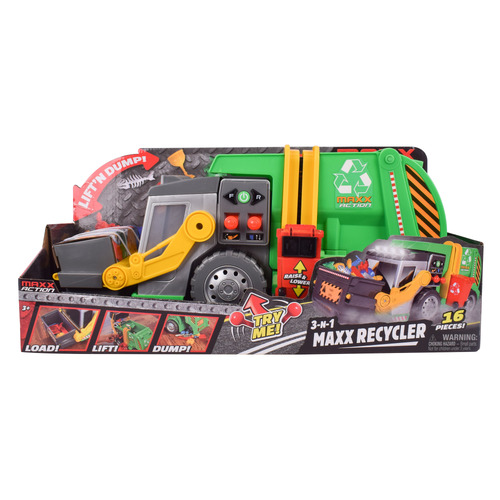MAXX Action Motorized 3-in-1 Recycle Truck w/ Lights & Sounds 15 Accessories