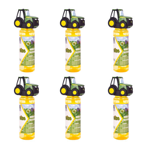 6PK John Deere Blowing Bubbles Bottle w/Bottle Tractor Themed Wand 147ml