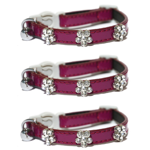 3x Rosewood Damson Quick Release Buckle Cat Collar - Pink