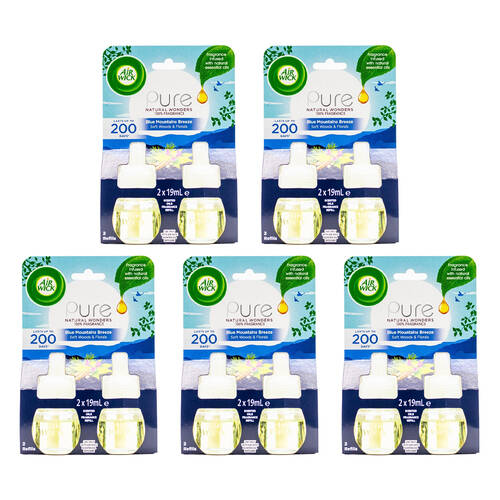 10pc Airwick 19ml Pure Scented Oil Refill Blue Mountains Breeze