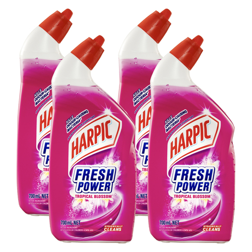 4PK Harpic Fresh Power Disinfectant Toilet Cleaner Tropical Blossom 700ml