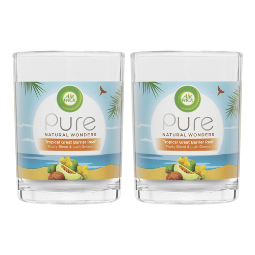 2PK Air Wick Pure Natural Wonders Scented Candle Tropical Great Barrier Reef