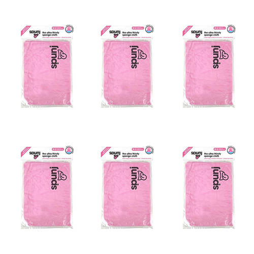6PK Spunj Cloth Pink Clipstrip Multipurpose Durable Cleaning Dishcloth 