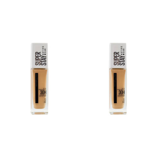 2PK Maybelline 30ml Foundation Superstay Active Wear 30hr Ivory #10