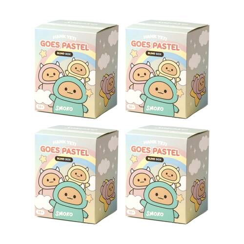 4PK Smoko Pastel Hank Yeti Blind Box Bag Charm Toy Collectable 15Y+ Assorted