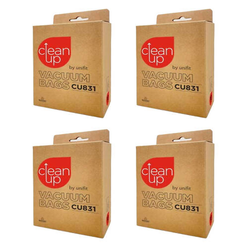 4x 10pc CleanUp CU831 Tranquility Vacuum Cleaner Bags for Pet Hair White