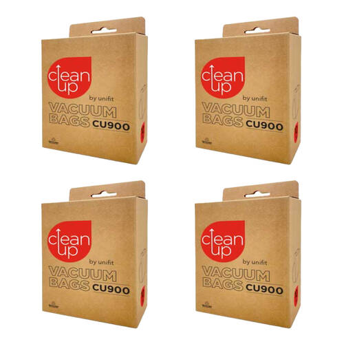4x 10pc CleanUp CU900 Synthetic Vacuum Bags for Backpack Cleaners White