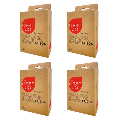 4x 5pc CleanUp CU904 Replacement Vacuum Bags Efficient Dust Capture White