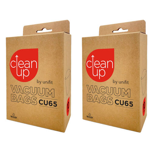 2x 10pc CleanUp CU65 Replacement Vacuum Bags Pro Series Cleaners White