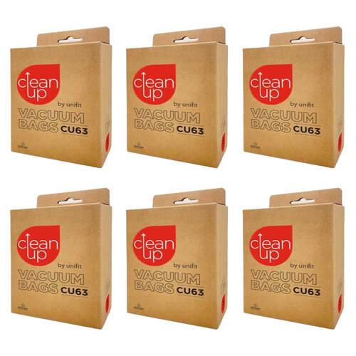 6x 5pc CleanUp CU63P Replacement Vacuum Bags and Filter Electrolux & Panasonic