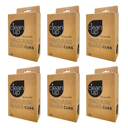 6x 5pc CleanUp CU66 Replacement Vacuum Bags for Hako Rocket Vac Xp White