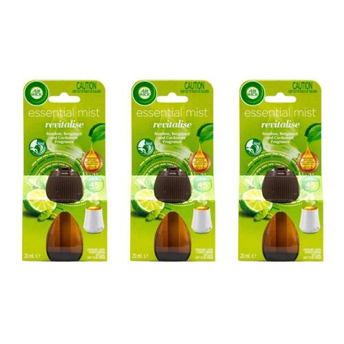 3PK Air Wick 20ml Essential Mist Refill Bergamot & Cardamon Fragrance