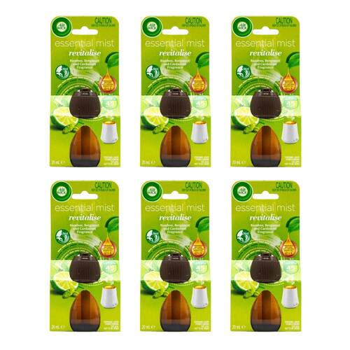 6PK Air Wick 20ml Essential Mist Refill Bergamot & Cardamon Fragrance