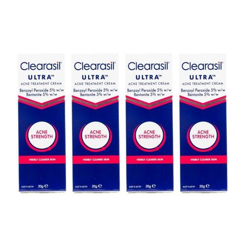 4PK Clearasil Ultra AcneStrength Treatment Cream PImple Spot Skin Care 20g