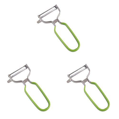 3PK Appetito Stainless Steel Julienne Y-Peeler Food Prep Tool Green