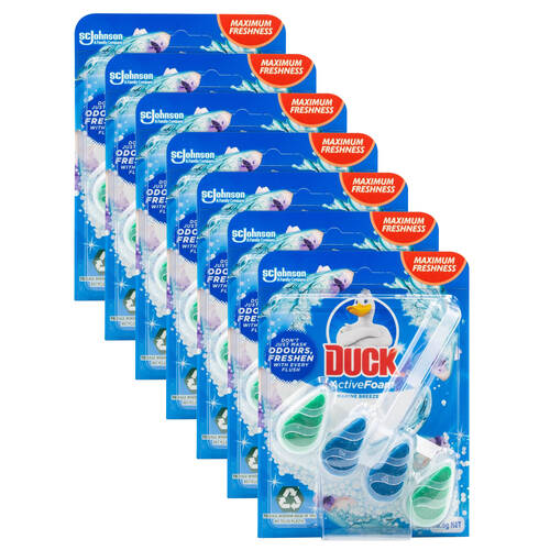 7PK Duck 38.6g Toilet Cage Active Foam Bathroom Freshener Marine Breeze