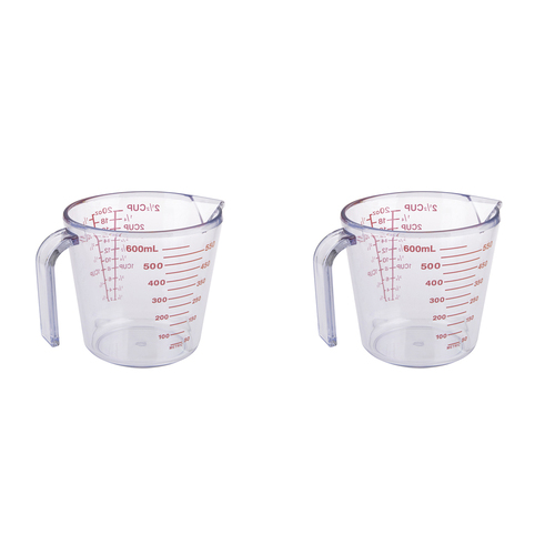 2PK Appetito 2 1/2 Cup Plastic Measure Jug Home Kitchen Cooking Clear