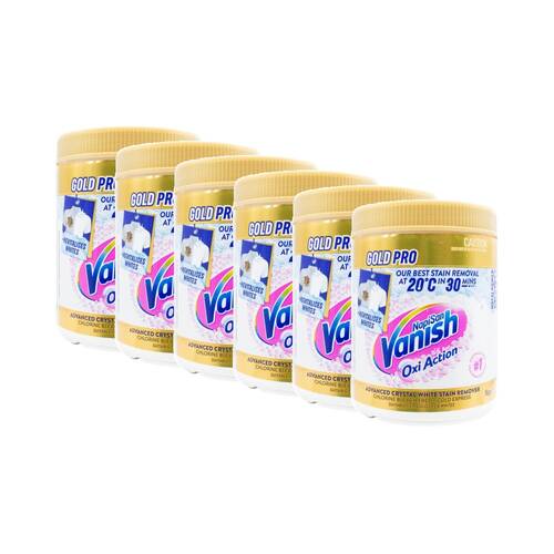 6PK Vanish Napisan Oxi Action Gold Pro Stain Remover Powder Crystal White 1kg