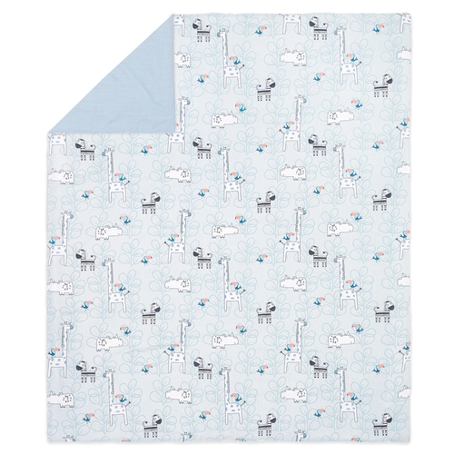 Little Haven Baby/Infant  Cot Bedding Quilt Safari 120cm Blue