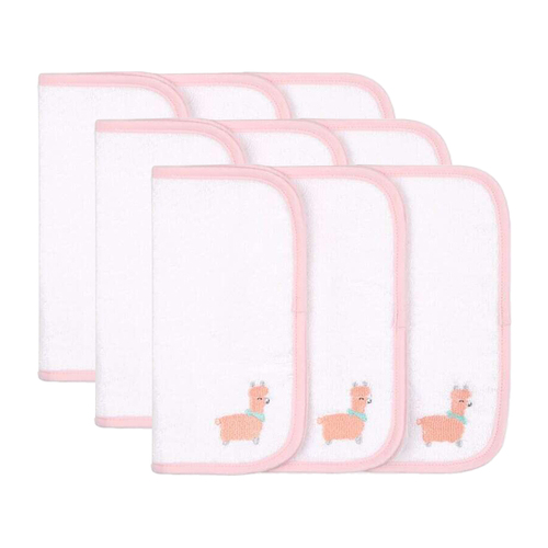 3x 3pc Little Haven Baby/Infant Cotton Washcloths Llama 25cm White