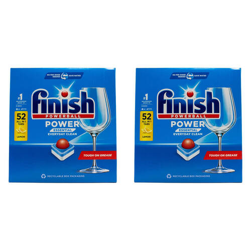 104pc Finish Powerball Dishwasher Tablets Multi Action Lemon Fresh Scent