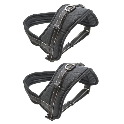 2PK Paws & Claws 90-120cm Adjustable Strong Pet Harness XXL - Black