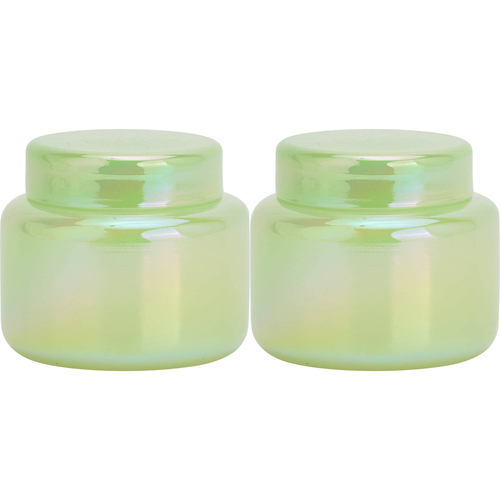 2PK Annabel Trends Glass Opal Jar Storage Small Limeade