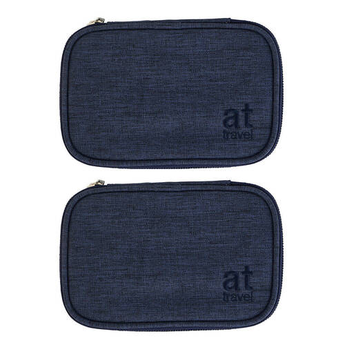 2PK Annabel Trends AT Travel Pill Carrier Organiser Storage 15x10cm Navy