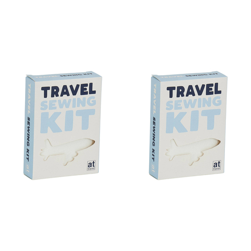 2PK Annabel Trends Vegan Leather AT Travel Sewing Kit 12x18cm White