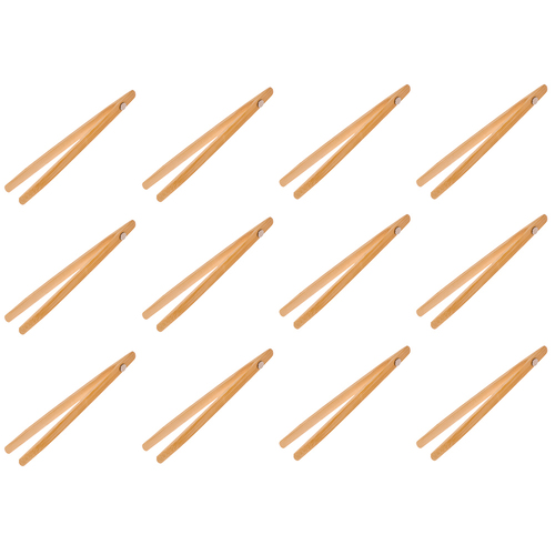 12PK Appetito Bamboo Toast Tongs w/ Magnet 20cm Home Kitchen Cooking