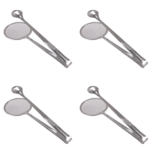 4PK Appetito Stainless Steel 28.5cm Skimmer Tongs Kitchen Cooking Utensil