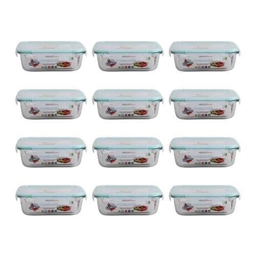 12PK Fresh Guard Microwavable Glass Airtight Food Storage Container 630ml