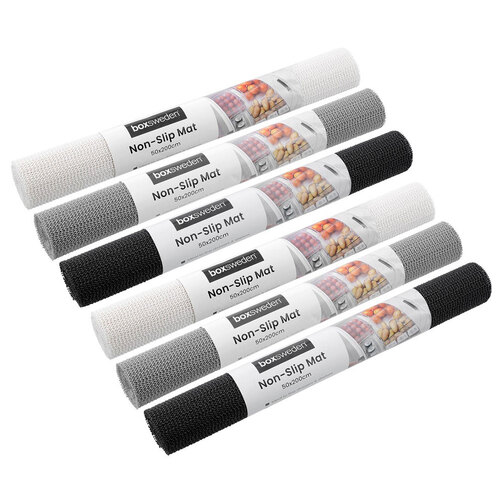 6PK Boxsweden Non-Slip 200x50cm Ribbed Liner Mat - Assorted