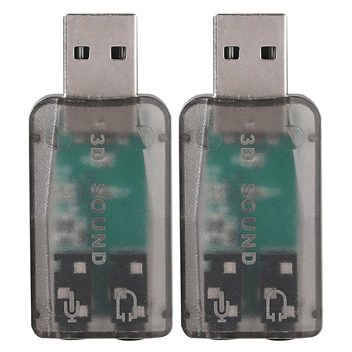 2PK Kensington Male USB-A to Female 3.5mm Audio Adapter - Black
