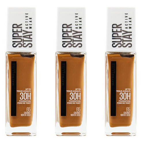 3PK Maybelline Super Stay Active Wear 30ml Foundation - Coconut 65