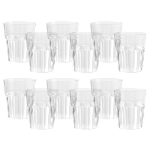 12PK Lemon & Lime 350ml Plastic Drinking Water Cup - Clear