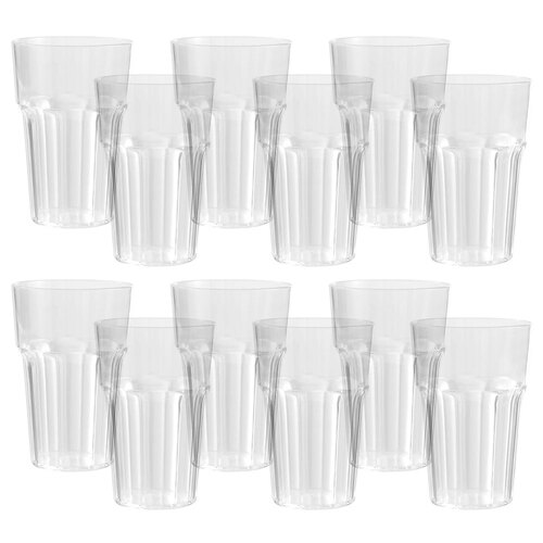 12PK Lemon & Lime 450ml Plastic Drinking Water Cup - Clear