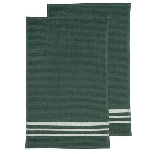 2PK Ladelle Terry Cotton 45x70cm Kitchen Towel - Green