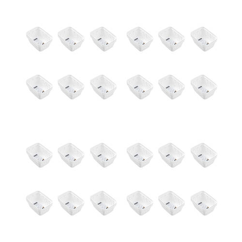 24x 2pc Boxsweden Star Organiser Tray Rectangular 15.5x11.5x6.5cm White